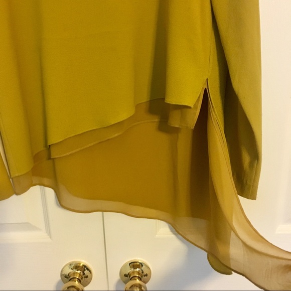 Rachel Roy Mustard Asymmetrical Long Sleeve Blouse - Picture 4 of 4